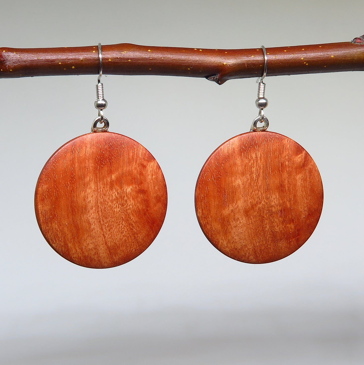 River Redgum Round Drop Earrings
