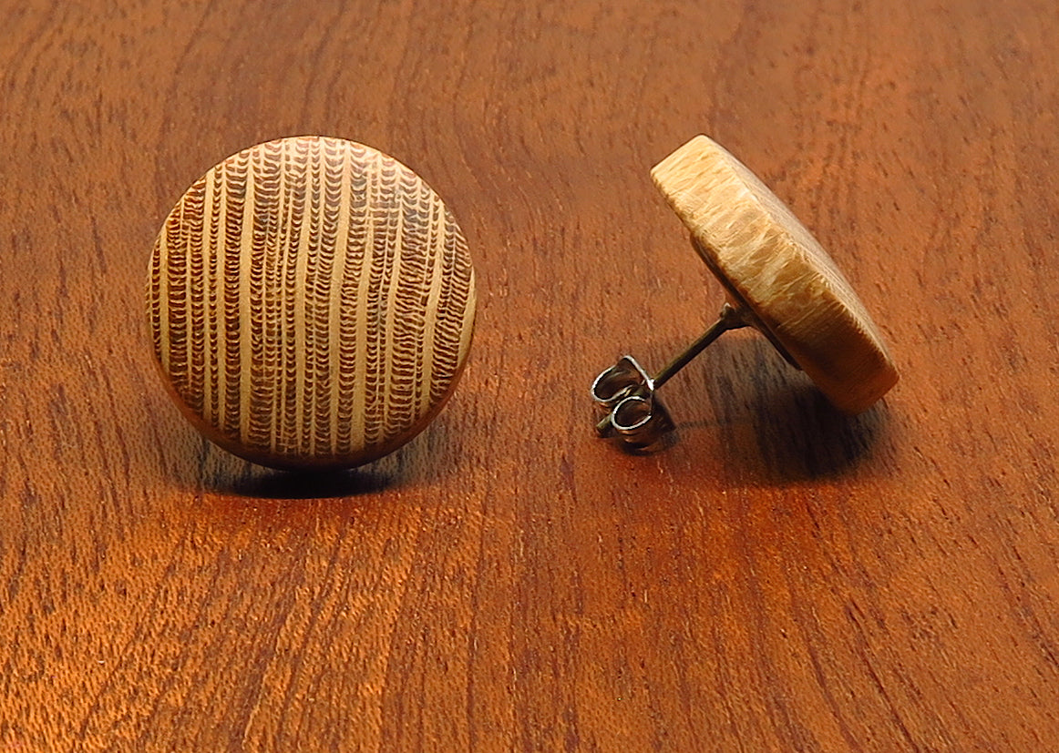 Silky Oak Stud Earrings