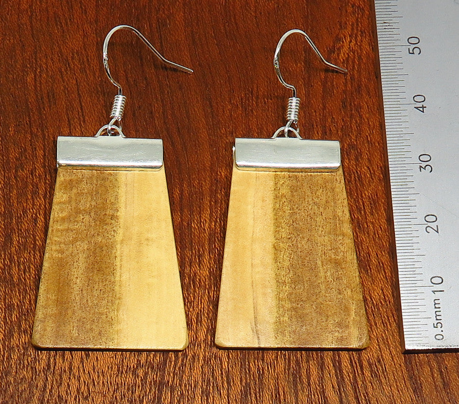 Australian Sandalwood and silver 'Inca' Drop Earrings