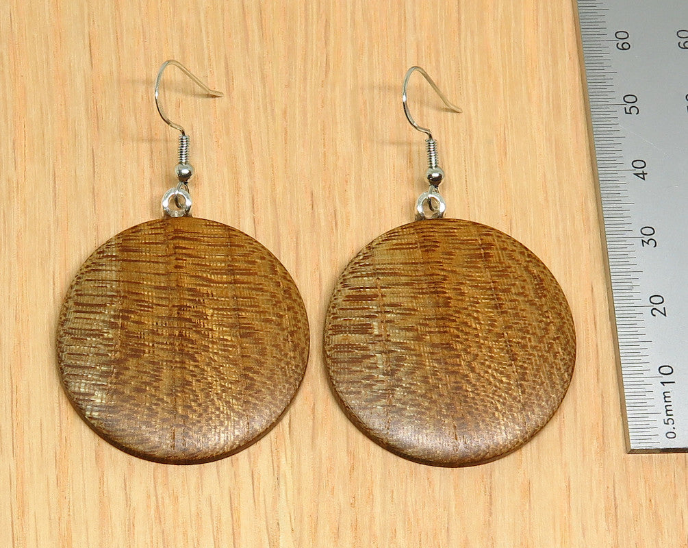 English Elm Timber Round Drop Earrings