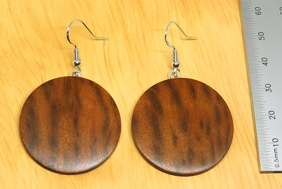 Tiger Myrtle Timber Round Earrings