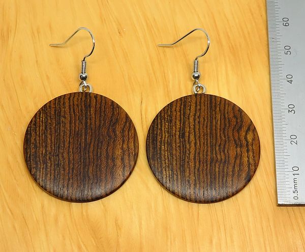 Bocote Round Drop Earrings