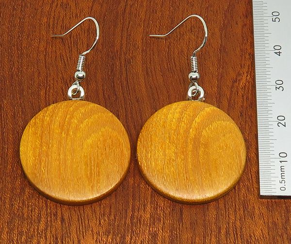 Canarywood Medium Size Round Drop Earrings