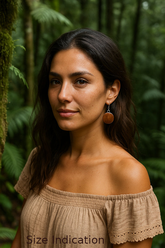 Blackwood Medium Size Round Drop Earrings