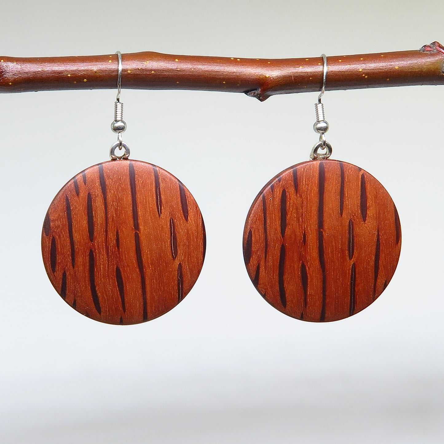 River Oak Round Drop Earrings