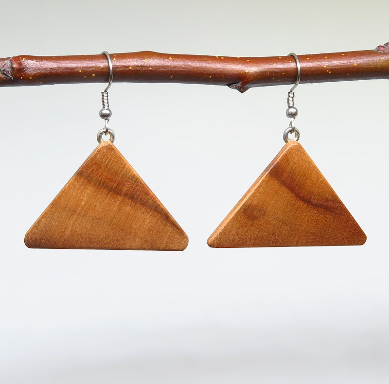 Camphor Laurel Triangle Drop Earrings