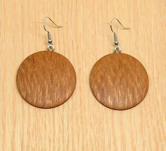 Silky Oak Round Drop Earrings
