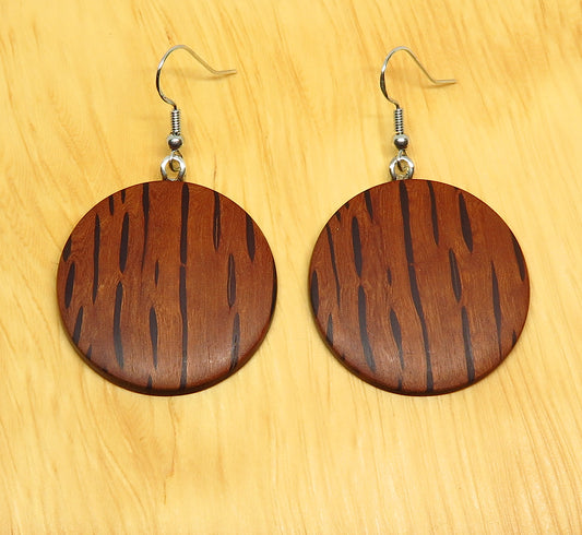 River Oak Round Drop Earrings