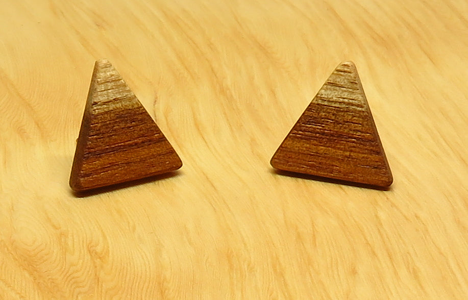 Tasmanian Blackwood Trangle Stud Earrings