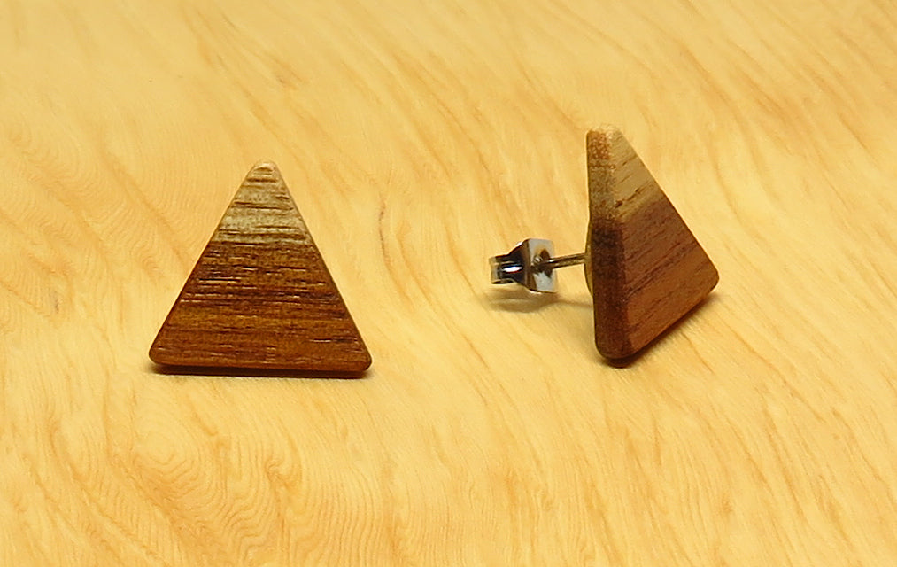 Tasmanian Blackwood Trangle Stud Earrings