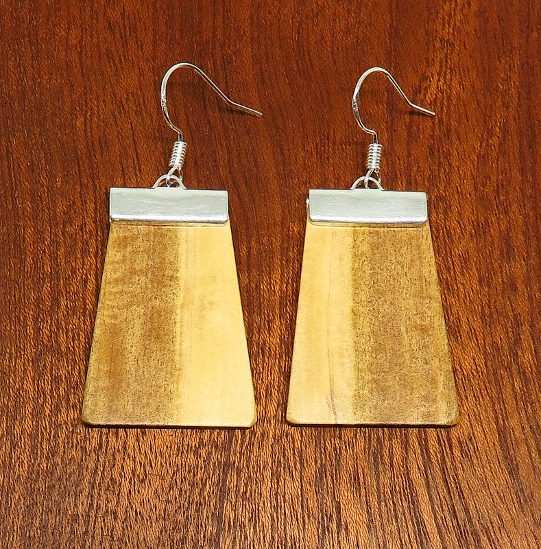 Australian Sandalwood and silver 'Inca' Drop Earrings
