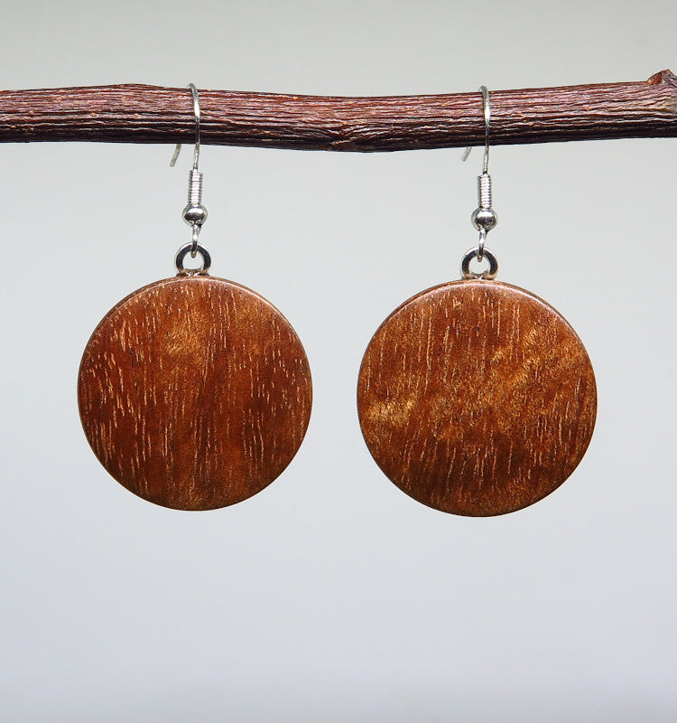 Blackwood Medium Size Round Drop Earrings