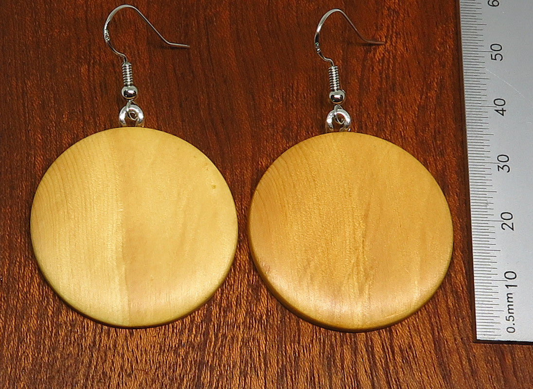 Huon Pine Round Drop Earrings