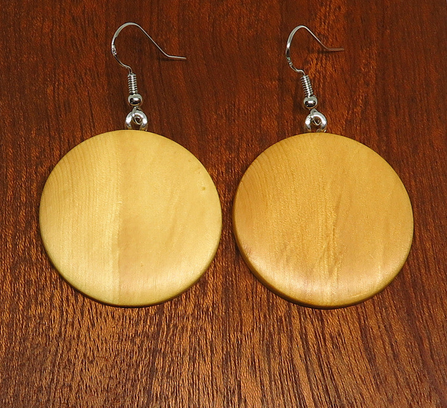Huon Pine Round Drop Earrings