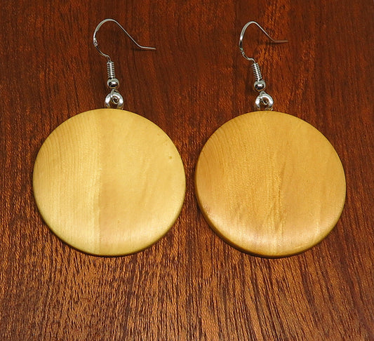 Huon Pine Round Drop Earrings
