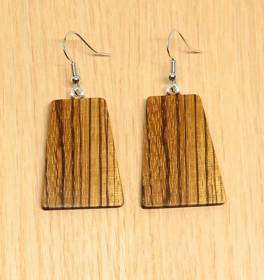 Zebrawood 'Inca' Drop Earrings