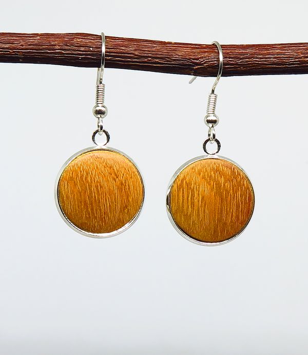 Canarywood Inlay Drop Earrings