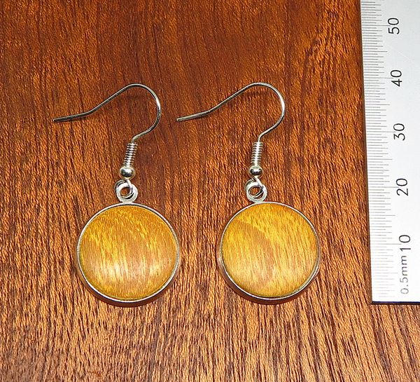Canarywood Inlay Drop Earrings