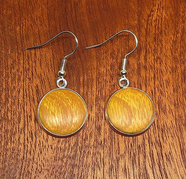 Canarywood Inlay Drop Earrings
