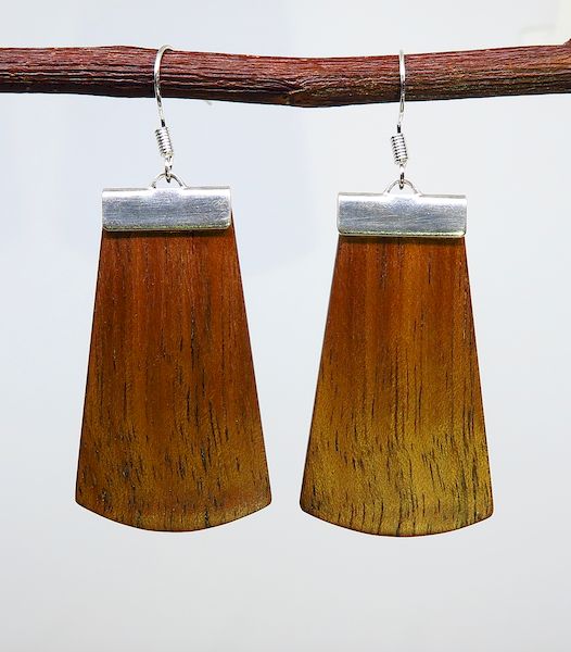 Tasmanian Blackwood and metal Drop Earrings