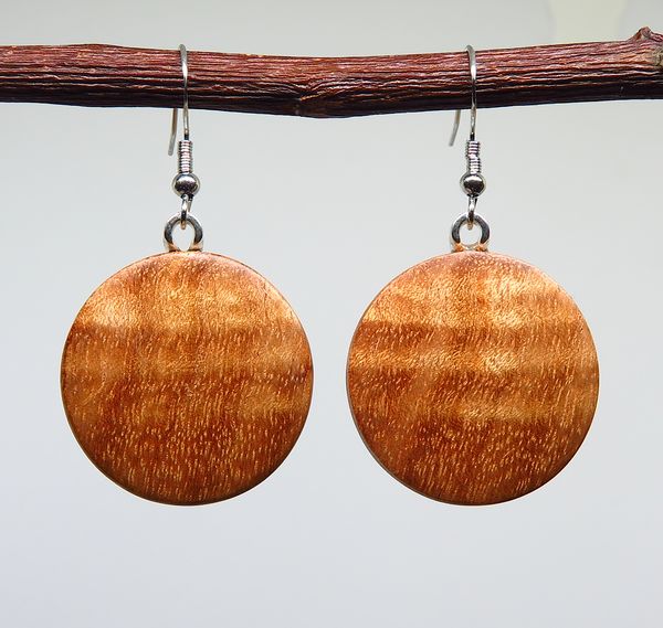 Silver Wattle Medium Size Round Drop Earrings