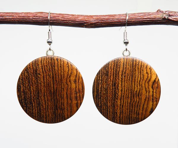 Bocote Round Drop Earrings