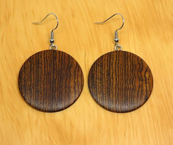 Bocote Round Drop Earrings