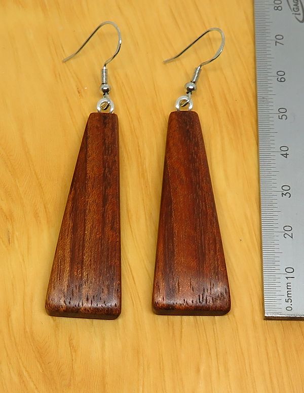 Curved Front Tasmanian Blackwood Drop earrings
