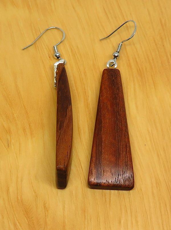 Curved Front Tasmanian Blackwood Drop earrings