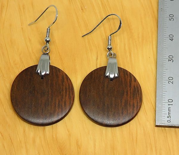 Tiger Myrtle Timber Round Earrings - Medium