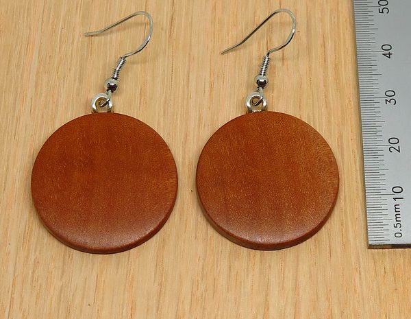 Tasmanian Myrtle Round Drop Earrings - Medium size