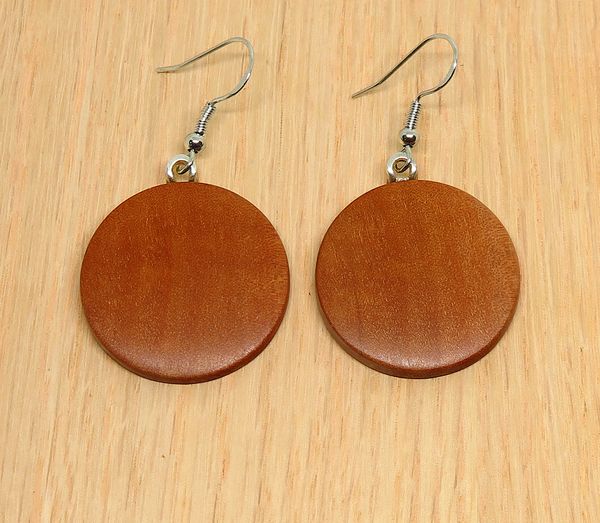 Tasmanian Myrtle Round Drop Earrings - Medium size