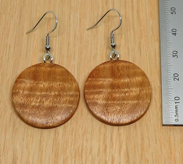 Silver Wattle Medium Size Round Drop Earrings