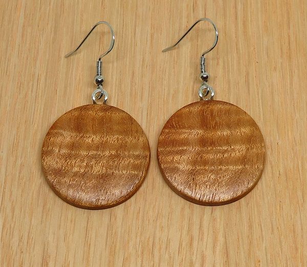 Silver Wattle Medium Size Round Drop Earrings