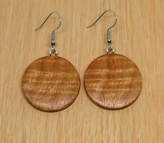 Silver Wattle Medium Size Round Drop Earrings
