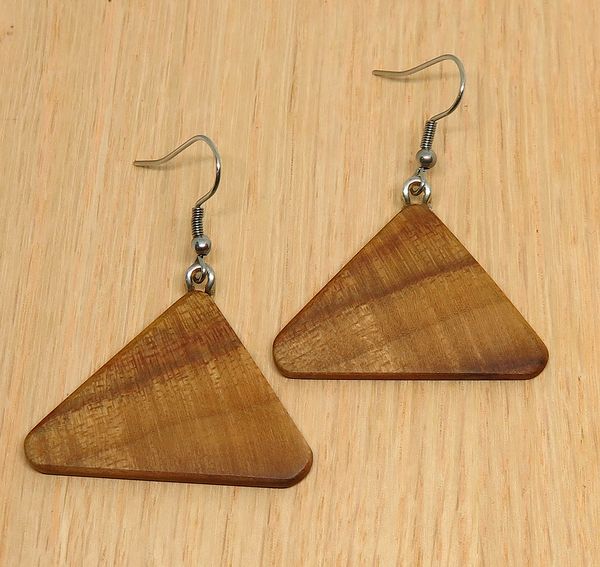 Camphor Laurel Triangle Drop Earrings
