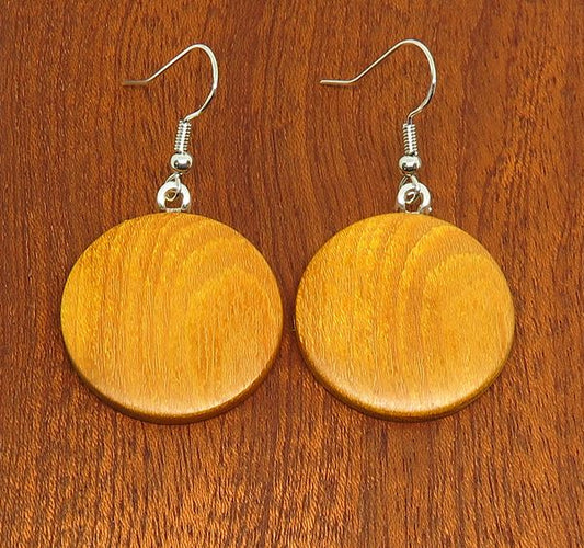 Canarywood Medium Size Round Drop Earrings