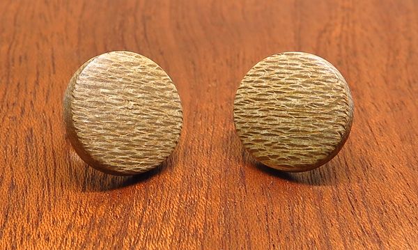 Silky Oak Round Stud Earrings