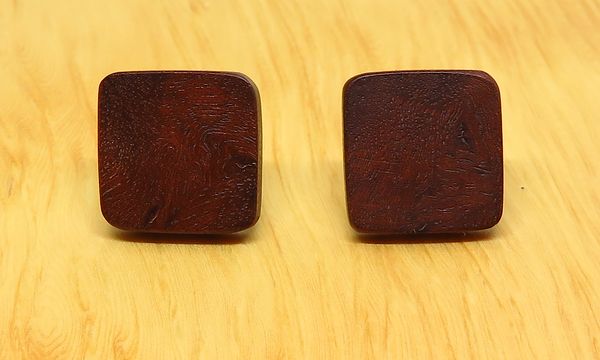 Jarrah Burl Square Stud Earrings