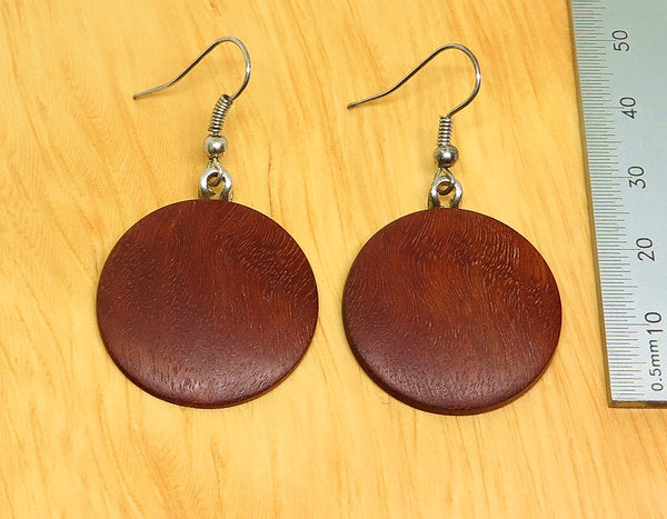 River Redgum Round Earrings - Medium