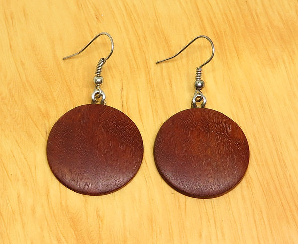 River Redgum Round Earrings - Medium