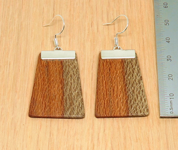 Kimberley Grevillea Timber and Metal 'Inca' Drop Earrings