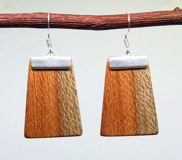 Kimberley Grevillea Timber and Metal 'Inca' Drop Earrings