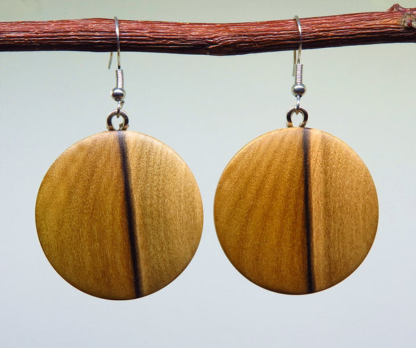 Tasmanian Sassafras Round Drop Earrings
