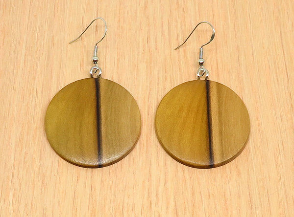 Tasmanian Sassafras Round Drop Earrings